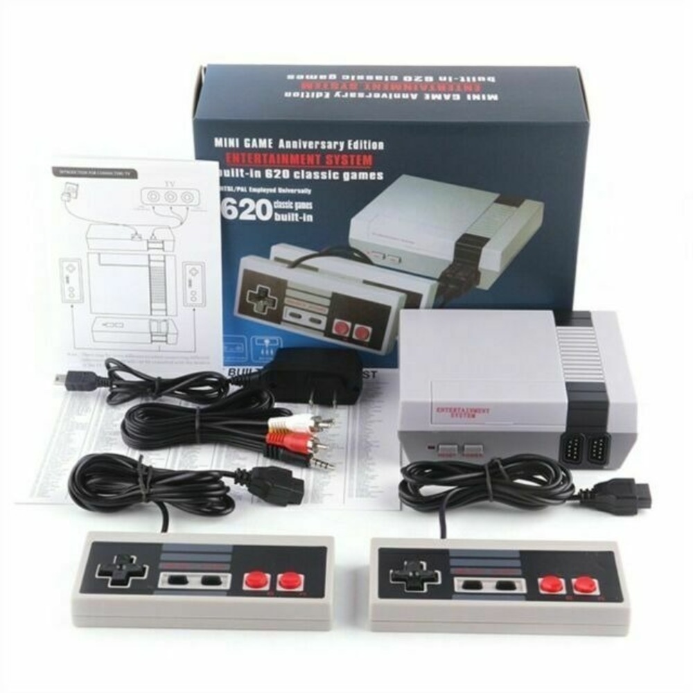 Mini Retro TV Game Console Classic 620 Games Built-in W/ 2 Controller Kid Gift